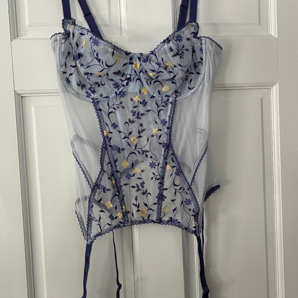 Adore Me Blue Floral Corset
